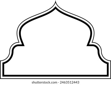 Islamic Dome Design double lines Outline Linear Black Stroke silhouettes Design pictogram symbol visual illustration