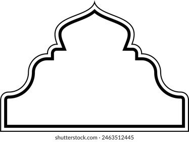 Islamic Dome Design double lines Outline Linear Black Stroke silhouettes Design pictogram symbol visual illustration