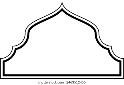 Islamic Dome Design double lines Outline Linear Black Stroke silhouettes Design pictogram symbol visual illustration