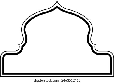 Islamic Dome Design double lines Outline Linear Black Stroke silhouettes Design pictogram symbol visual illustration