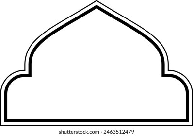 Islamic Dome Design double lines Outline Linear Black Stroke silhouettes Design pictogram symbol visual illustration