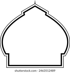 Islamic Dome Design double lines Outline Linear Black Stroke silhouettes Design pictogram symbol visual illustration