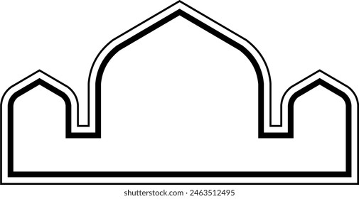 Islamic Dome Design double lines Outline Linear Black Stroke silhouettes Design pictogram symbol visual illustration