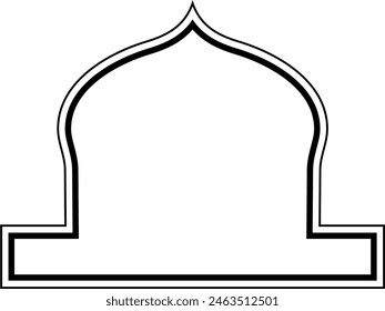 Islamic Dome Design double lines Outline Linear Black Stroke silhouettes Design pictogram symbol visual illustration