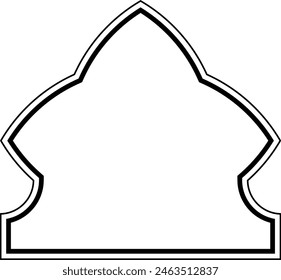 Islamic Dome Design double lines Outline Linear Black Stroke silhouettes Design pictogram symbol visual illustration
