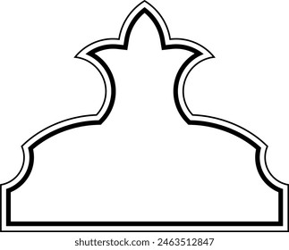 Islamic Dome Design double lines Outline Linear Black Stroke silhouettes Design pictogram symbol visual illustration
