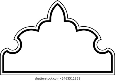Diseño de la cúpula islámica líneas dobles Contorno Lineal Negro Trazo siluetas Diseño pictograma símbolo ilustración visual