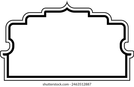 Islamic Dome Design double lines Outline Linear Black Stroke silhouettes Design pictogram symbol visual illustration
