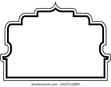 Islamic Dome Design double lines Outline Linear Black Stroke silhouettes Design pictogram symbol visual illustration