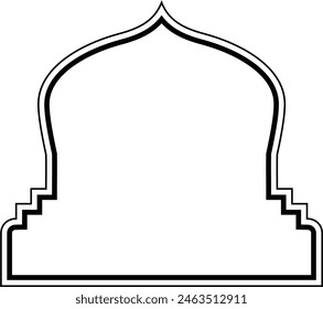 Islamic Dome Design double lines Outline Linear Black Stroke silhouettes Design pictogram symbol visual illustration