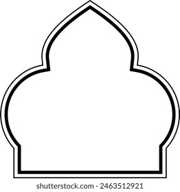 Islamische Kuppel Design doppelte Linien Umriss Lineare Schwarze Strich Silhouetten Design Piktogramm Symbol visuelle Illustration