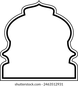 Islamic Dome Design double lines Outline Linear Black Stroke silhouettes Design pictogram symbol visual illustration