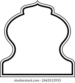 Islamic Dome Design double lines Outline Linear Black Stroke silhouettes Design pictogram symbol visual illustration