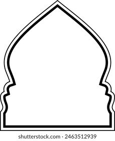 Islamic Dome Design double lines Outline Linear Black Stroke silhouettes Design pictogram symbol visual illustration