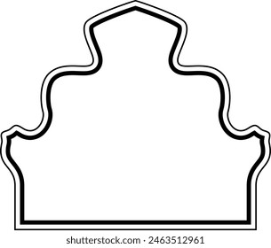 Islamic Dome Design double lines Outline Linear Black Stroke silhouettes Design pictogram symbol visual illustration