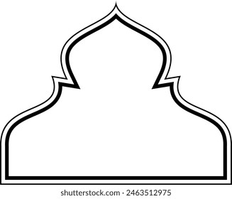 Islamic Dome Design double lines Outline Linear Black Stroke silhouettes Design pictogram symbol visual illustration