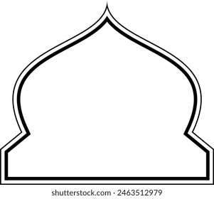 Islamic Dome Design double lines Outline Linear Black Stroke silhouettes Design pictogram symbol visual illustration