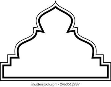 Islamic Dome Design double lines Outline Linear Black Stroke silhouettes Design pictogram symbol visual illustration