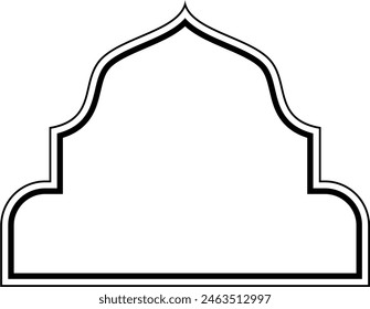 Islamic Dome Design double lines Outline Linear Black Stroke silhouettes Design pictogram symbol visual illustration