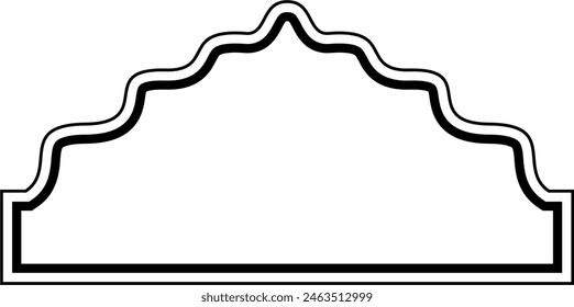 Islamic Dome Design double lines Outline Linear Black Stroke silhouettes Design pictogram symbol visual illustration