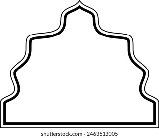 Islamic Dome Design double lines Outline Linear Black Stroke silhouettes Design pictogram symbol visual illustration
