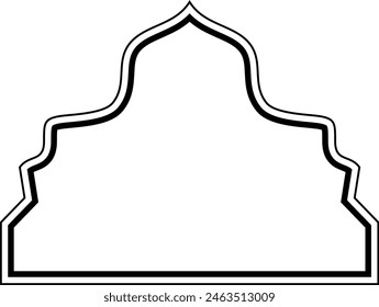 Diseño de la cúpula islámica líneas dobles Contorno Lineal Negro Trazo siluetas Diseño pictograma símbolo ilustración visual