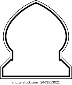 Islamic Dome Design double lines Outline Linear Black Stroke silhouettes Design pictogram symbol visual illustration