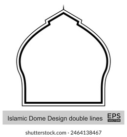 Islamic Dome Design double lines Outline Linear Black Stroke silhouettes Design pictogram symbol visual illustration