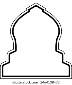 Islamic Dome Design double lines Outline Linear Black Stroke silhouettes Design pictogram symbol visual illustration