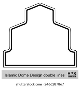 Islamic Dome Design double lines Outline Linear Black Stroke silhouettes Design pictogram symbol visual illustration