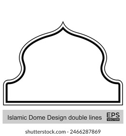 Islamic Dome Design double lines Outline Linear Black Stroke silhouettes Design pictogram symbol visual illustration