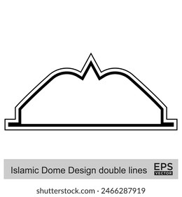 Islamic Dome Design double lines Outline Linear Black Stroke silhouettes Design pictogram symbol visual illustration