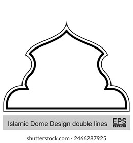 Islamic Dome Design double lines Outline Linear Black Stroke silhouettes Design pictogram symbol visual illustration