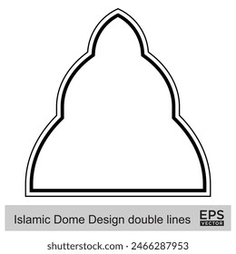 Islamic Dome Design double lines Outline Linear Black Stroke silhouettes Design pictogram symbol visual illustration