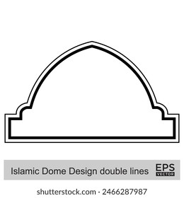 Islamic Dome Design double lines Outline Linear Black Stroke silhouettes Design pictogram symbol visual illustration
