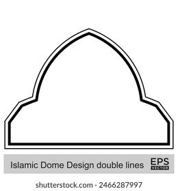 Diseño de la cúpula islámica líneas dobles Contorno Lineal Negro Trazo siluetas Diseño pictograma símbolo ilustración visual
