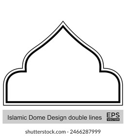 Islamic Dome Design double lines Outline Linear Black Stroke silhouettes Design pictogram symbol visual illustration