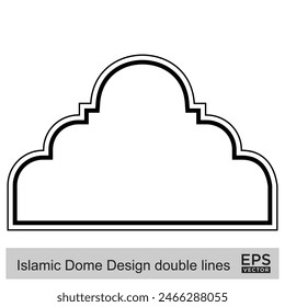Islamic Dome Design double lines Outline Linear Black Stroke silhouettes Design pictogram symbol visual illustration