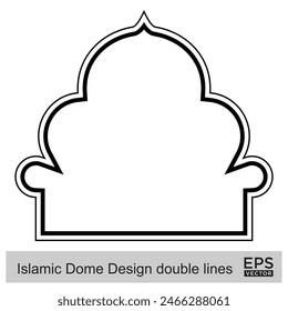 Islamic Dome Design double lines Outline Linear Black Stroke silhouettes Design pictogram symbol visual illustration