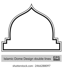 Islamic Dome Design double lines Outline Linear Black Stroke silhouettes Design pictogram symbol visual illustration