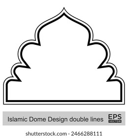 Islamic Dome Design double lines Outline Linear Black Stroke silhouettes Design pictogram symbol visual illustration