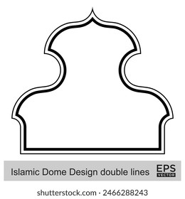 Islamic Dome Design double lines Outline Linear Black Stroke silhouettes Design pictogram symbol visual illustration