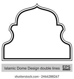 Islamic Dome Design double lines Outline Linear Black Stroke silhouettes Design pictogram symbol visual illustration