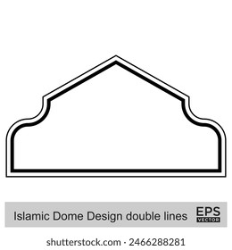 Islamic Dome Design double lines Outline Linear Black Stroke silhouettes Design pictogram symbol visual illustration