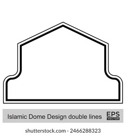 Islamic Dome Design double lines Outline Linear Black Stroke silhouettes Design pictogram symbol visual illustration
