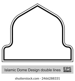 Islamic Dome Design double lines Outline Linear Black Stroke silhouettes Design pictogram symbol visual illustration