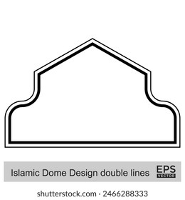 Diseño de la cúpula islámica líneas dobles Contorno Lineal Negro Trazo siluetas Diseño pictograma símbolo ilustración visual