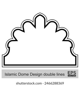 Islamic Dome Design double lines Outline Linear Black Stroke silhouettes Design pictogram symbol visual illustration