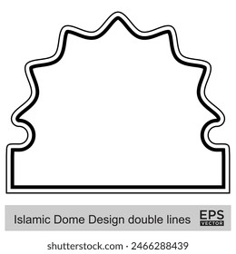 Islamic Dome Design double lines Outline Linear Black Stroke silhouettes Design pictogram symbol visual illustration