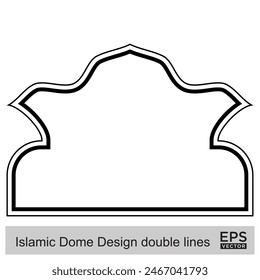 Islamic Dome Design double lines Outline Linear Black Stroke silhouettes Design pictogram symbol visual illustration